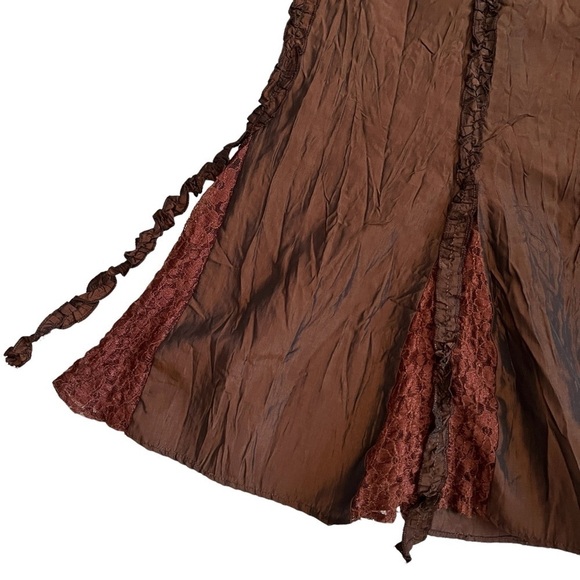 JANE & John A-Line Midi Skirt Lace Ruffle Details Shimmery Copper Style … - Picture 9 of 17